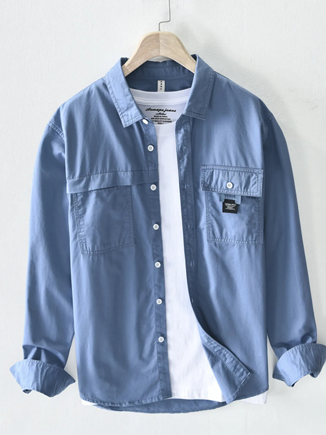 Men's Plus Size Button Up Long Sleeve Shirt