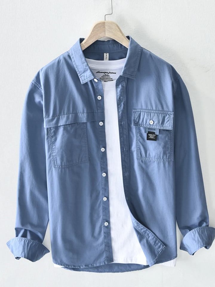 Men's Plus Size Button Up Long Sleeve Shirt
