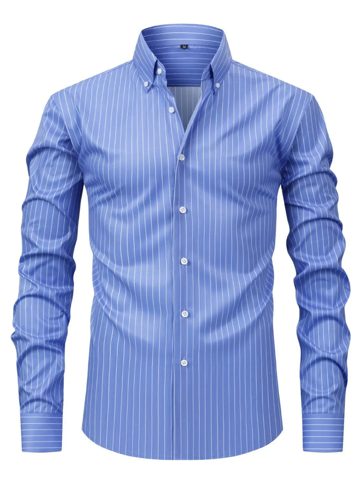 Men's Full Size Striped Button-Down Shirt Plus Size