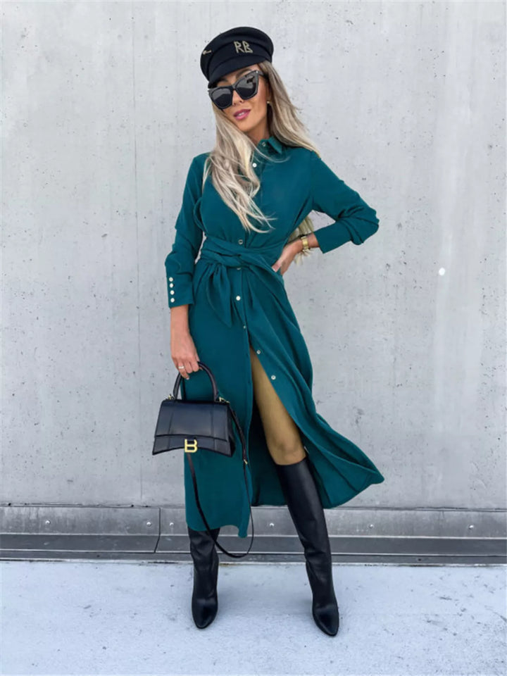 Full Size Button Front Shirt Dress Plus Size