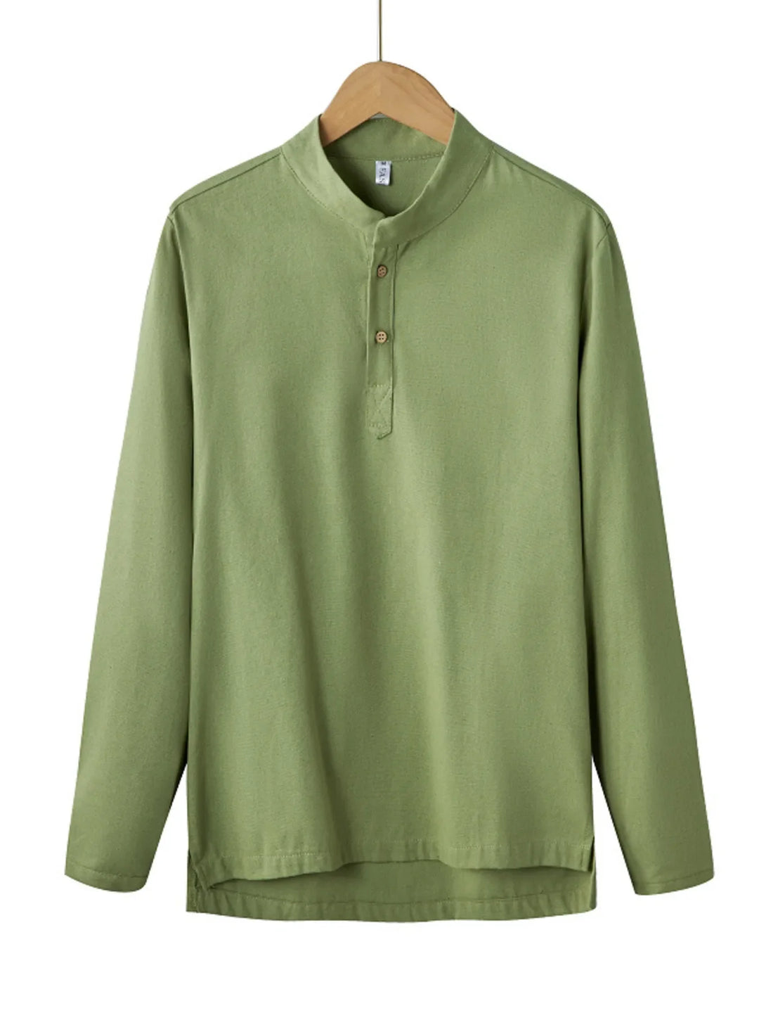 Men's Plus Size Button Detail Long Sleeve Blouse