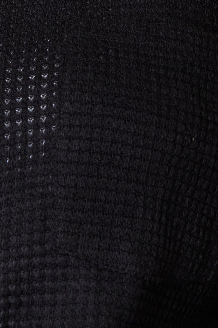 Double Take Waffle-Knit Collared Neck Dropped Shoulder Shirt