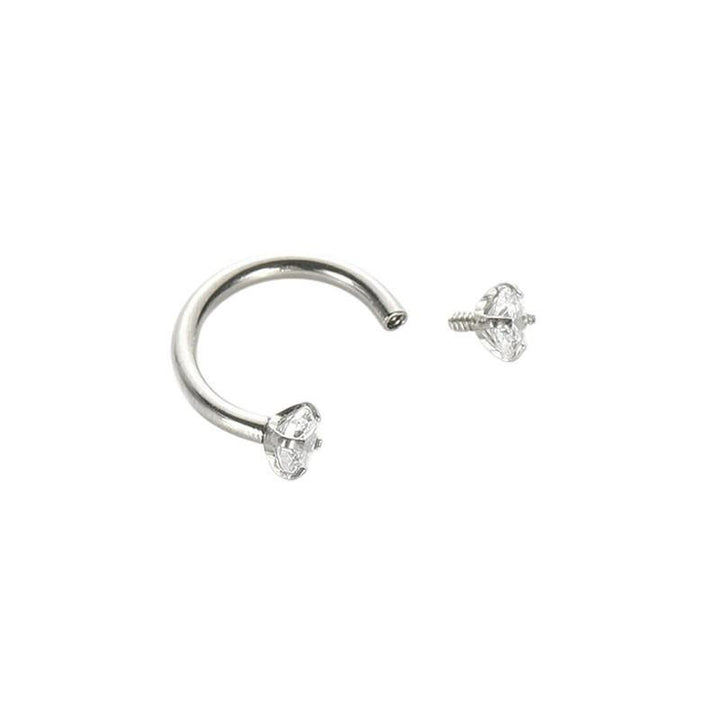 Piercing Jewelry Round Double-Zircon Nose Ring