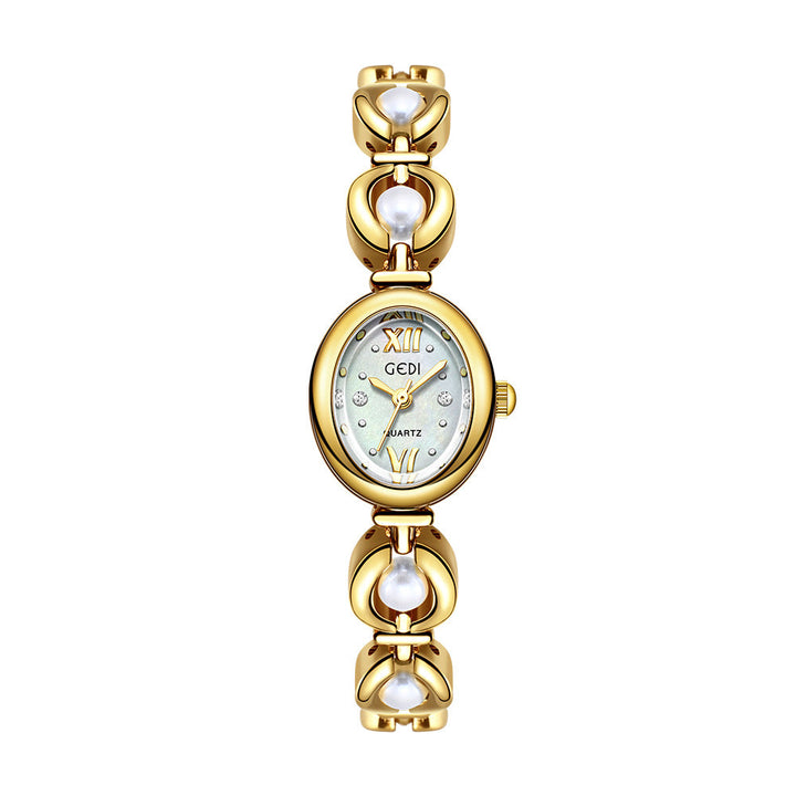 Gedi National Style Emerald Good-looking Bracelet Watch Niche High-grade Light Luxury Shell Pearls Exquisite Women's Quartz Watch