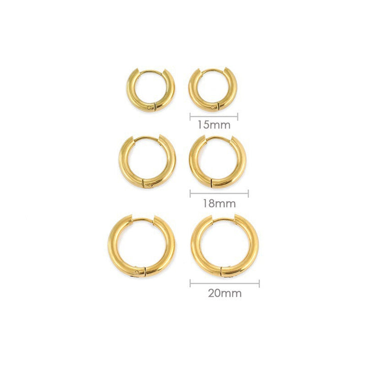 European And American Stainless Steel Hoop Earrings Minimalist Style