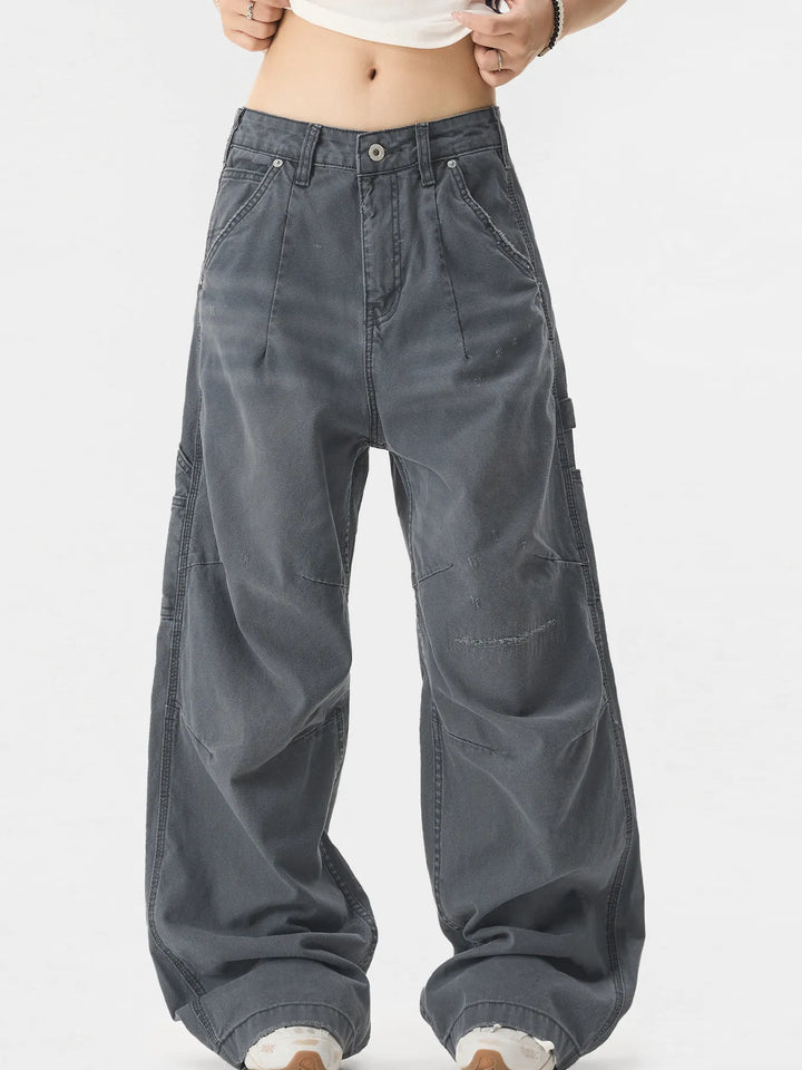 Men's Wide Leg Cargo Pants with Multi Pockets
