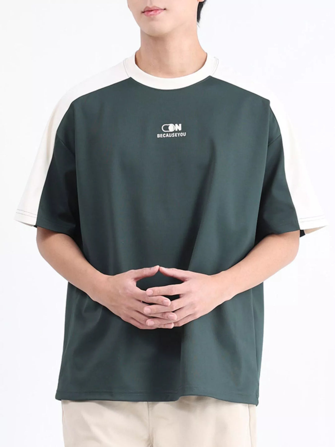Men's Plus Size Color Block Casual T-Shirt