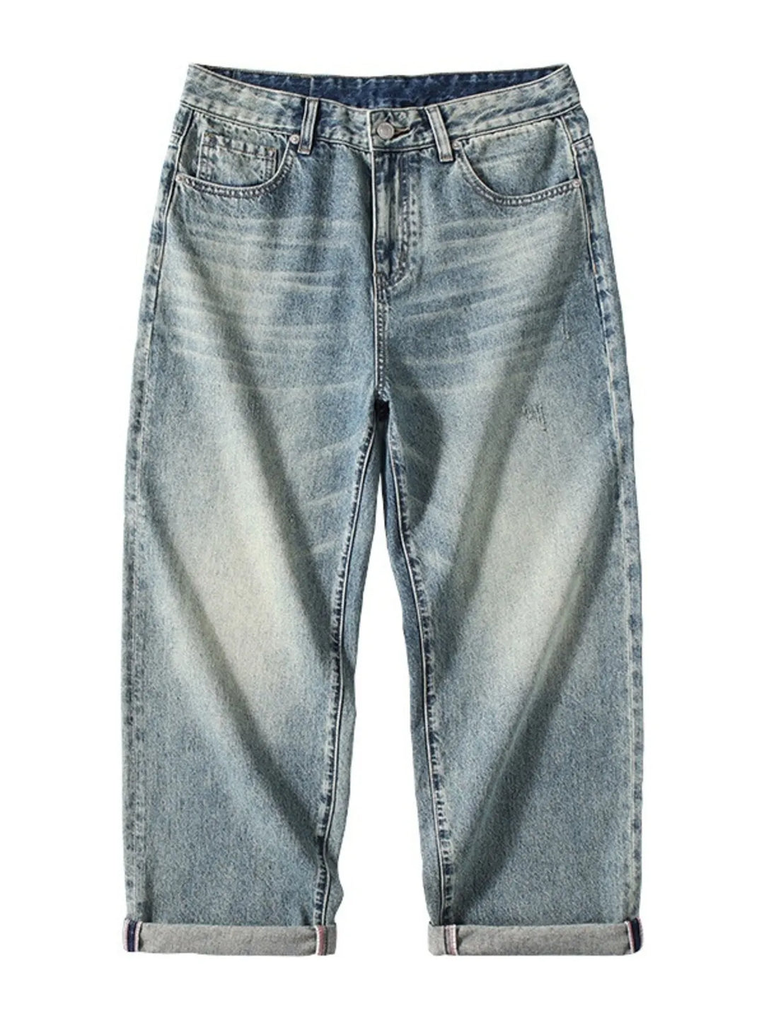 Men's Washed Wide Leg Jeans