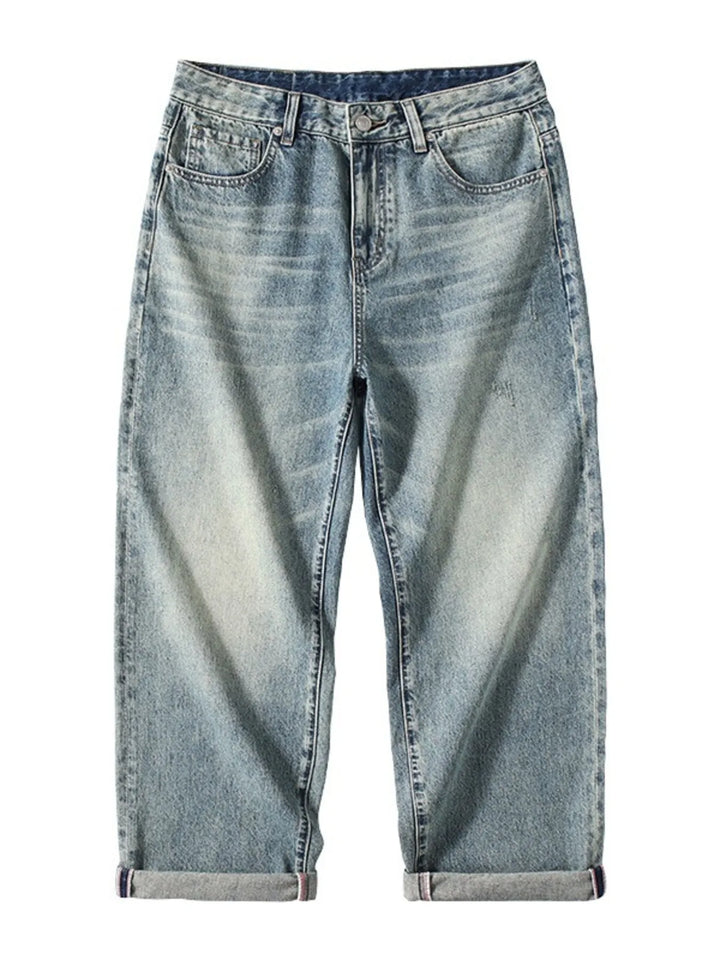 Men's Washed Wide Leg Jeans