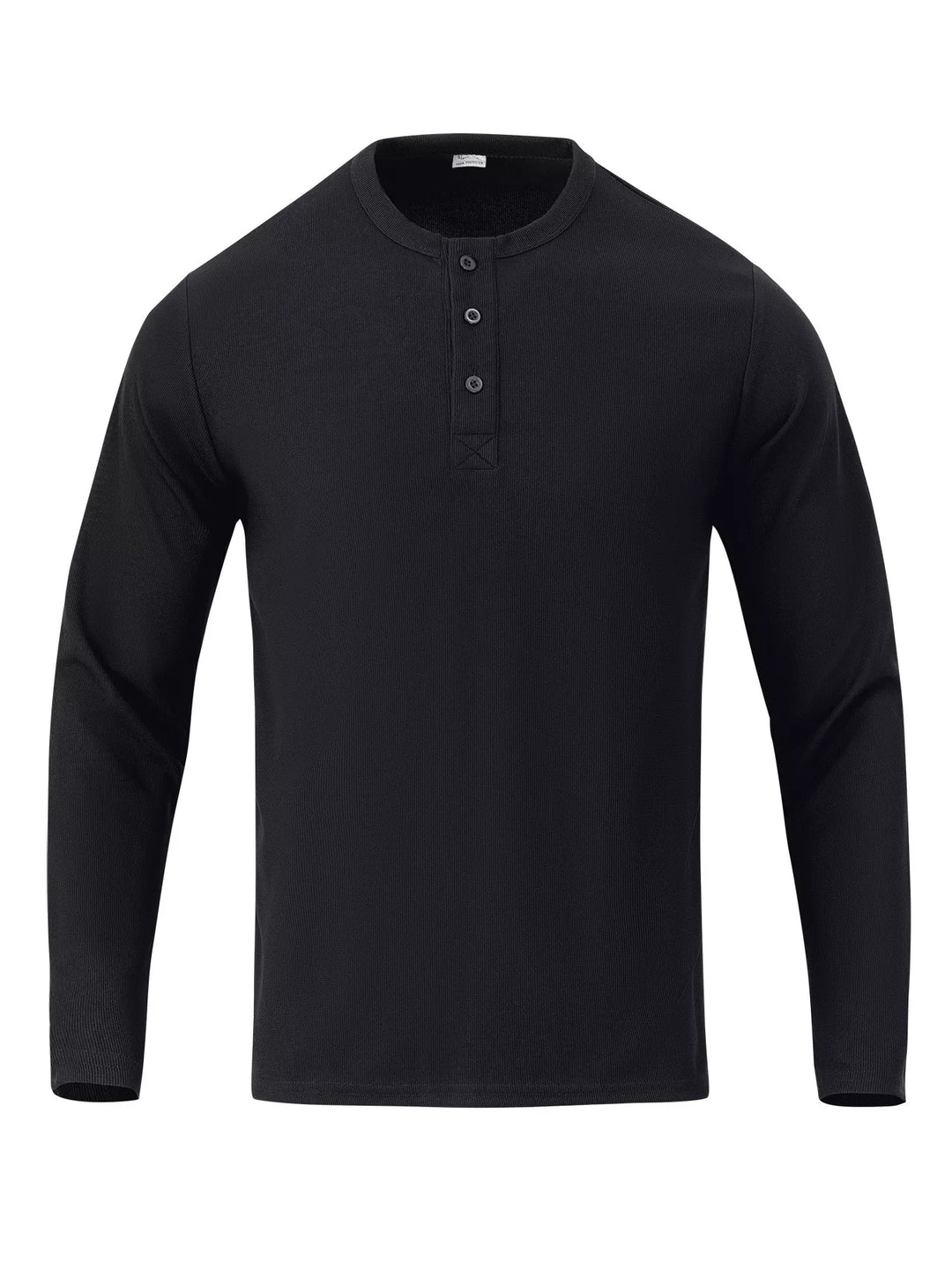 Men's Full Size Casual Henley Long Sleeve T-Shirt Plus Size