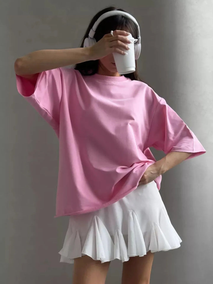Round Neck Half Sleeve Oversized T-Shirt