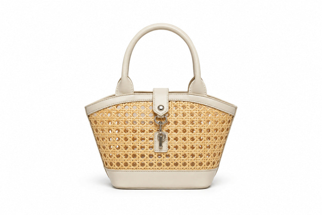Handwoven Rattan Hollowed-Out Holiday Handbag