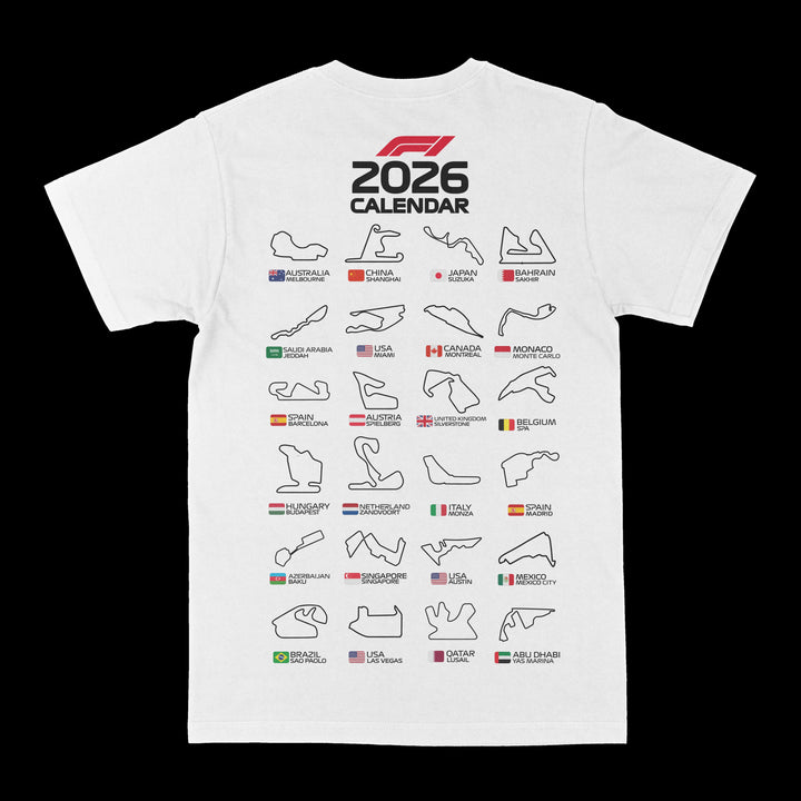 F1 2026 Race Calendar Graphic Tee