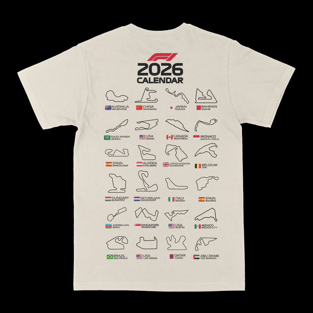 F1 2026 Race Calendar Graphic Tee