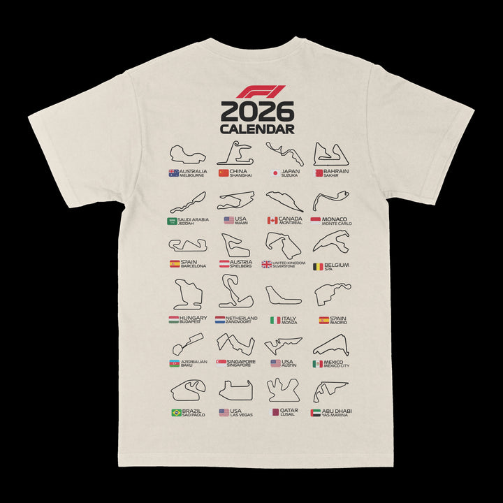 F1 2026 Race Calendar Graphic Tee