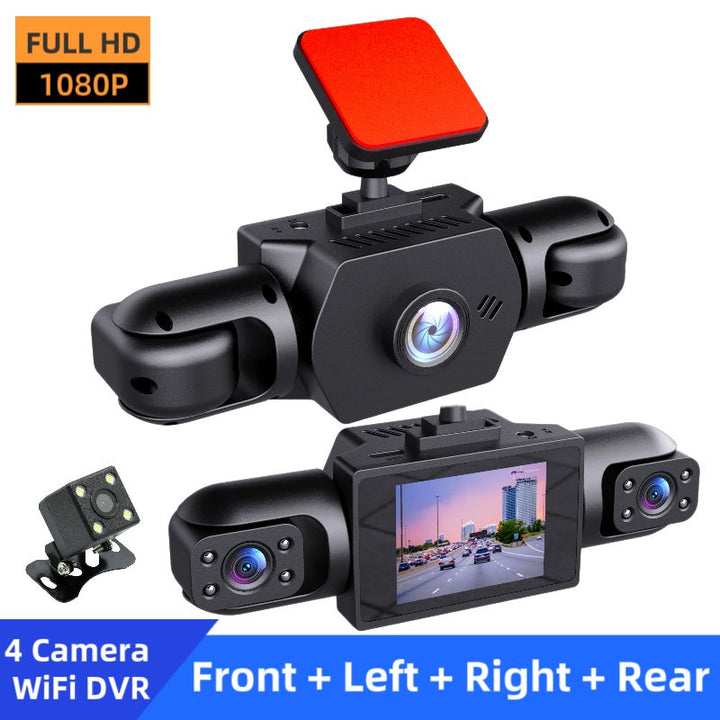 1080P High-definition Driving Recorder With Four Lenses, High-definition Night Vision, Front, Back, Left, Right Recording