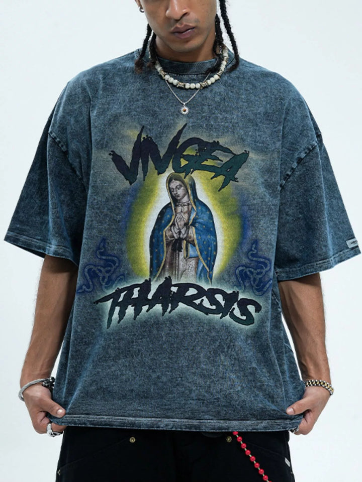 Men's Graphic Round Neck Short Sleeve T-Shirt