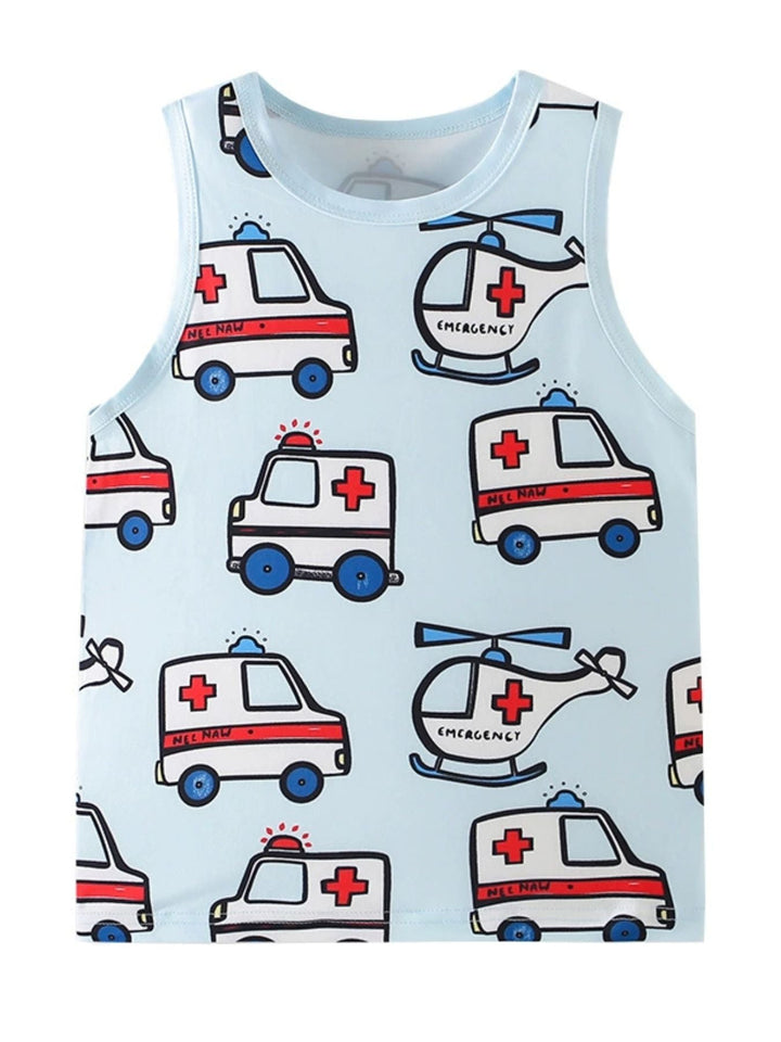Children's Vehicle Print Tank