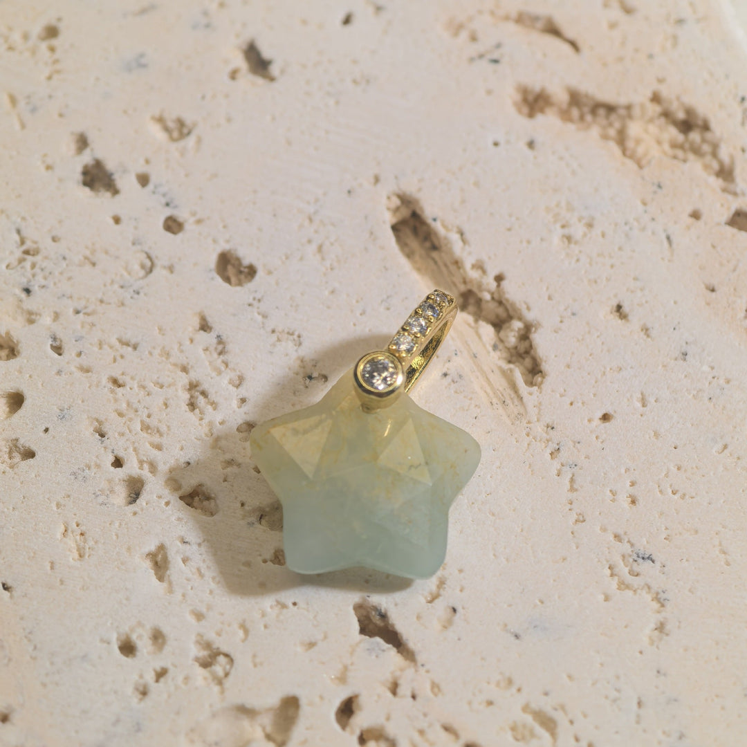Natural Stone Cut-surface Star Pendant Five-pointed Star Charm