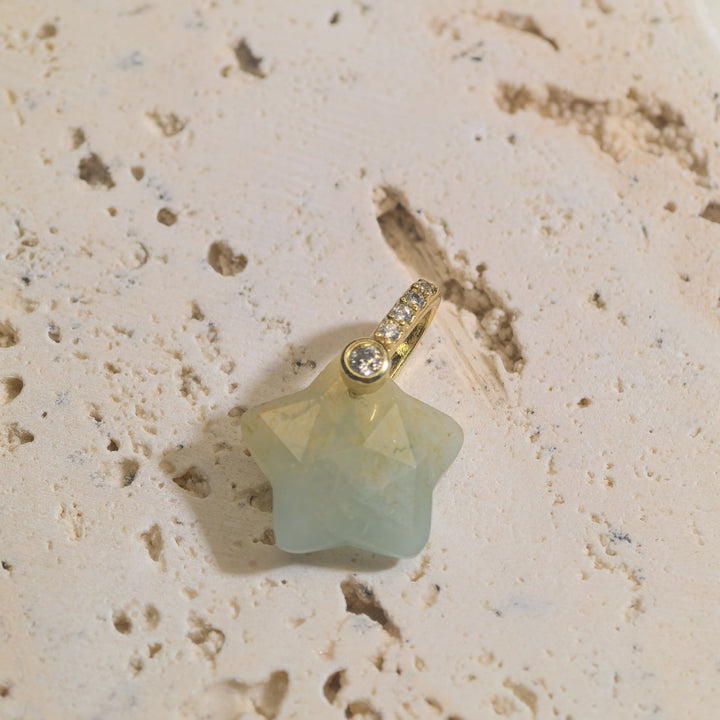 Natural Stone Cut-surface Star Pendant Five-pointed Star Charm