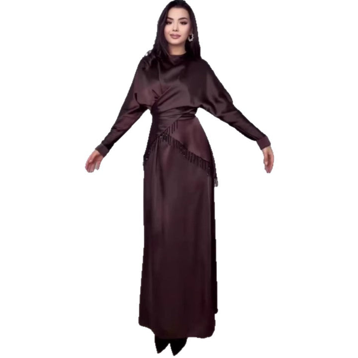 Silky Long-sleeved Elegant And Sophisticated Dress