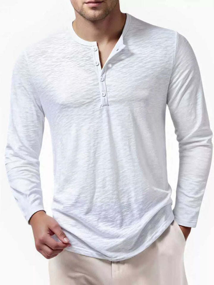 Men's Long Sleeve Henley T-Shirt