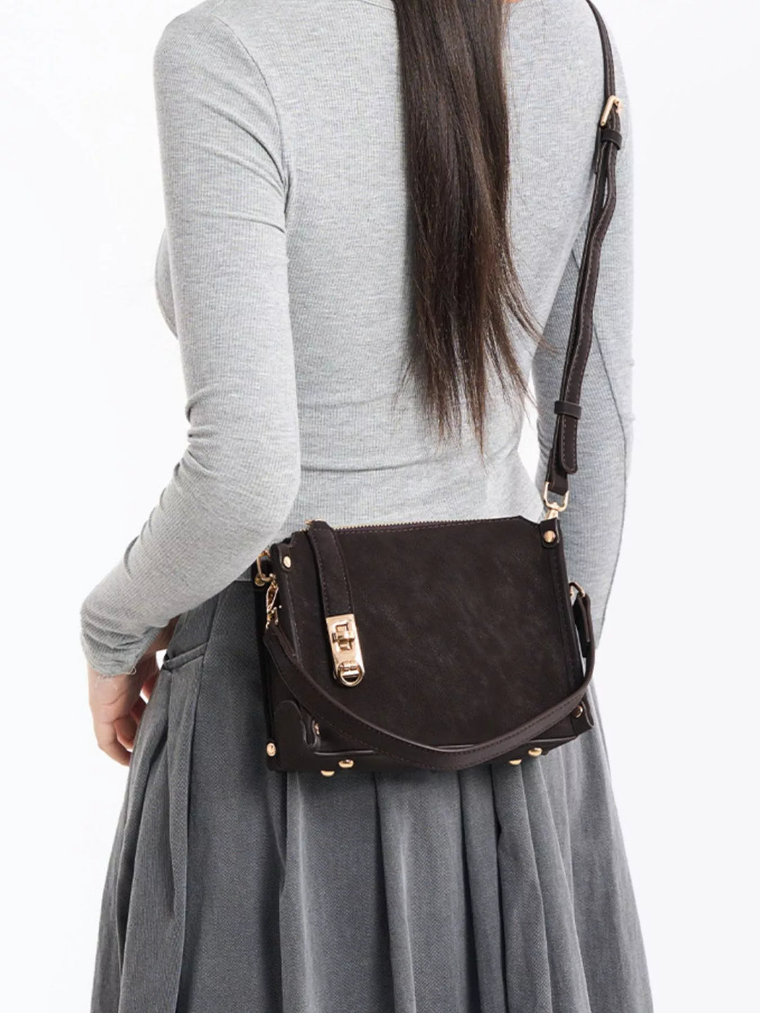 PU Leather Crossbody Bag with Adjustable Strap