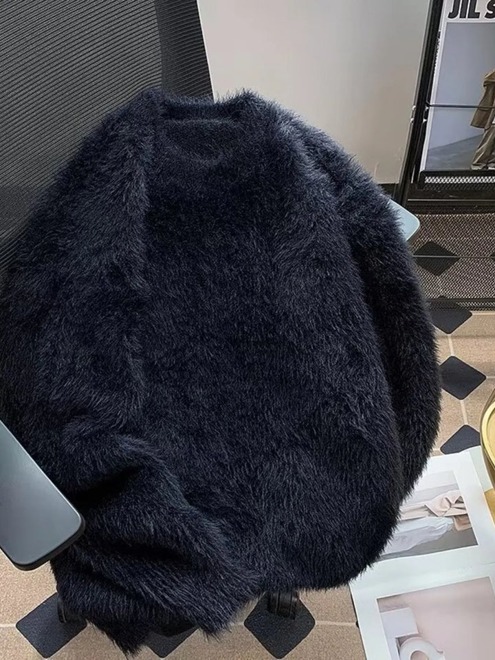 Men's Fluffy Knit Pullover Sweater
