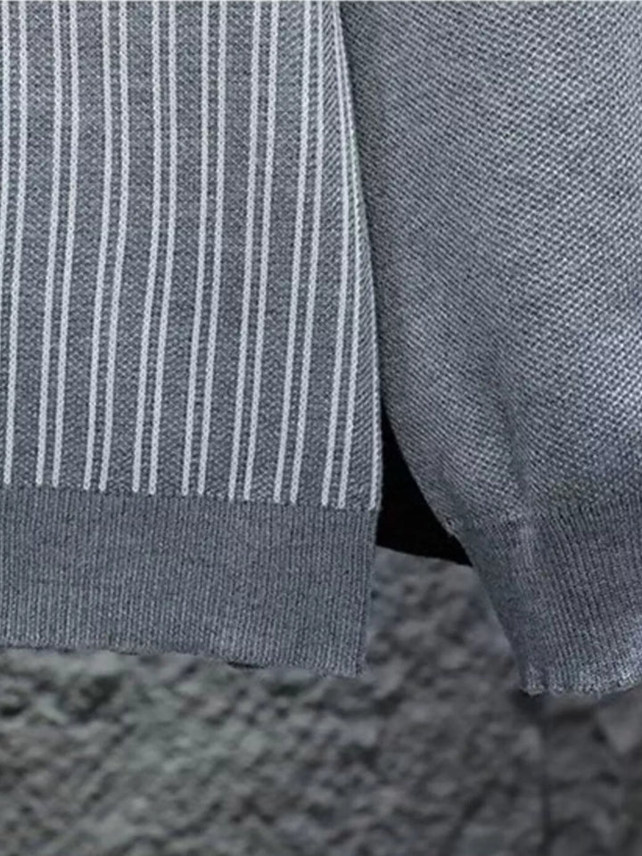 Men's Plus Size Striped Pattern Crew Neck Sweater