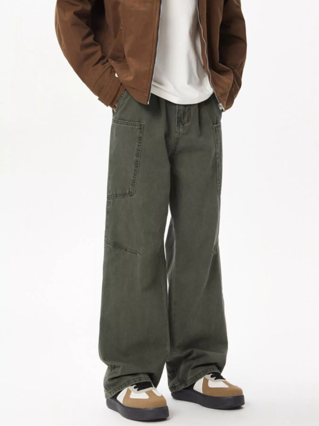 Men's Full Size Wide Leg Cargo Jeans Plus Size