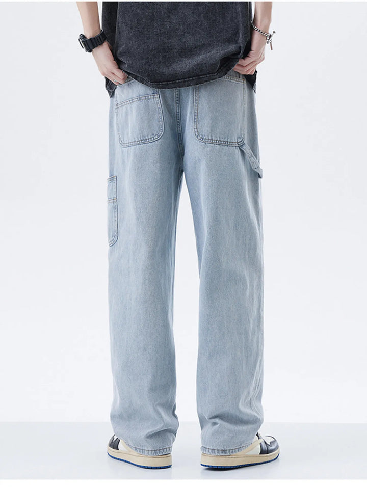 Men's Full Size Washed Wide Leg Jeans Plus Size