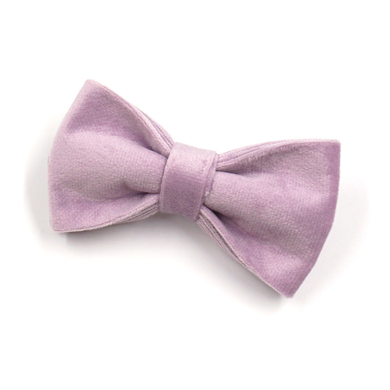 Dark Grey Velvet Pet Collar Leash