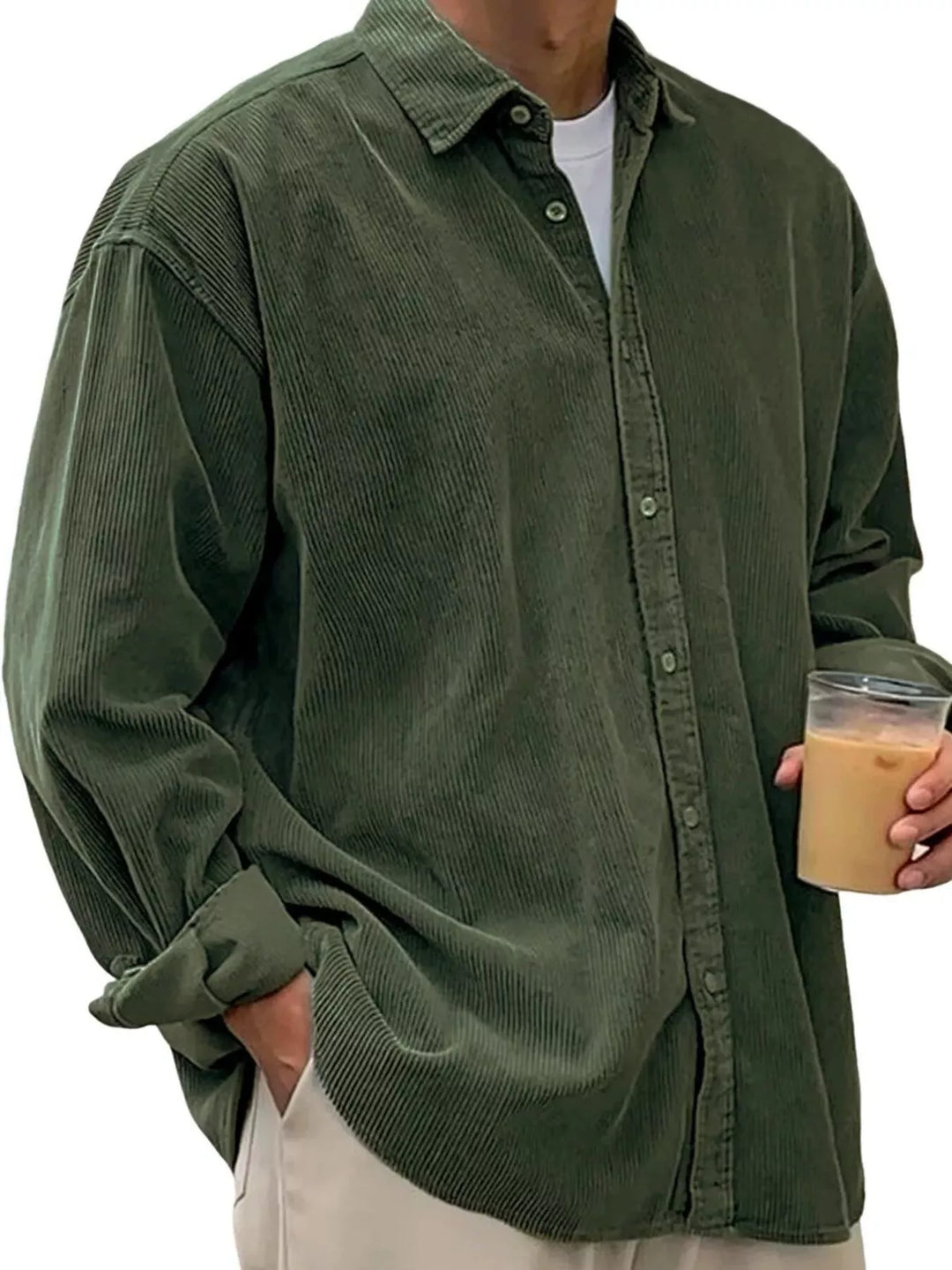 Men's Full Size Button Up Long Sleeve Shirt Plus Size