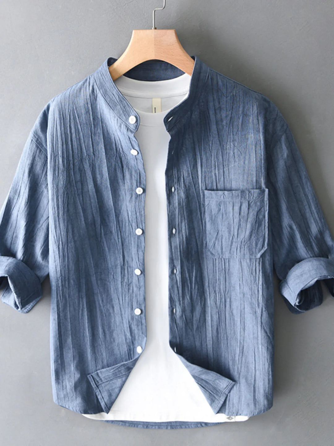 Men's Plus Size Button Up Long Sleeve Shirt