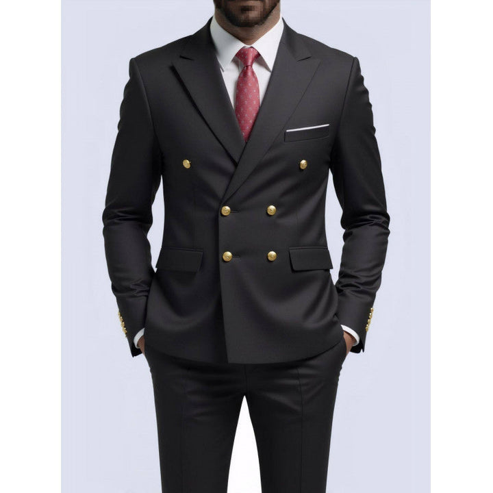 Mens Double-Breasted Fashionable Casual Blazer