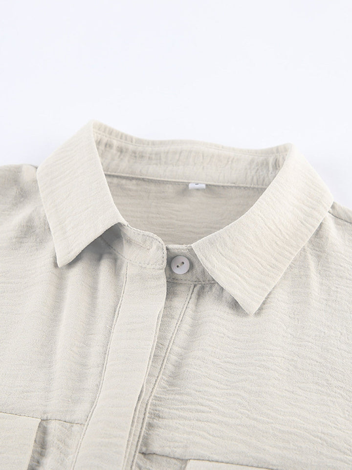Chest Pocket Short Sleeve Wide Leg Jumpsuit
