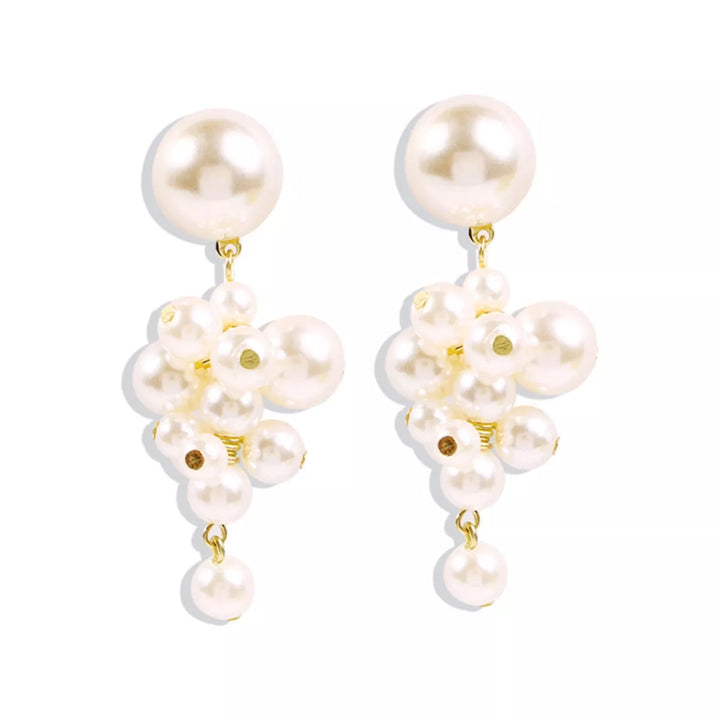 Pearl Cluster Dangle Earrings