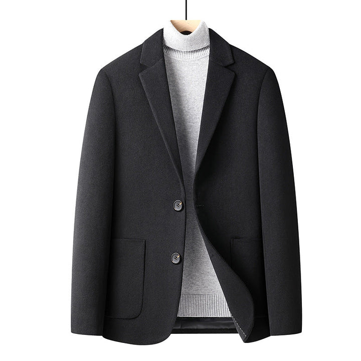 Autumn And Winter Solid Color Short Wool Woolen Men's Suit