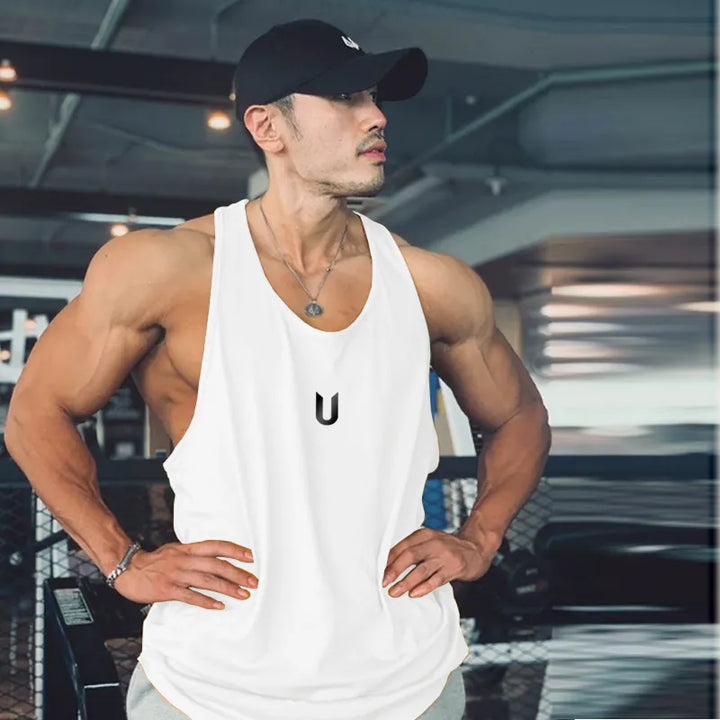 Men's Plus Size Round Neck Wide Strap Tank