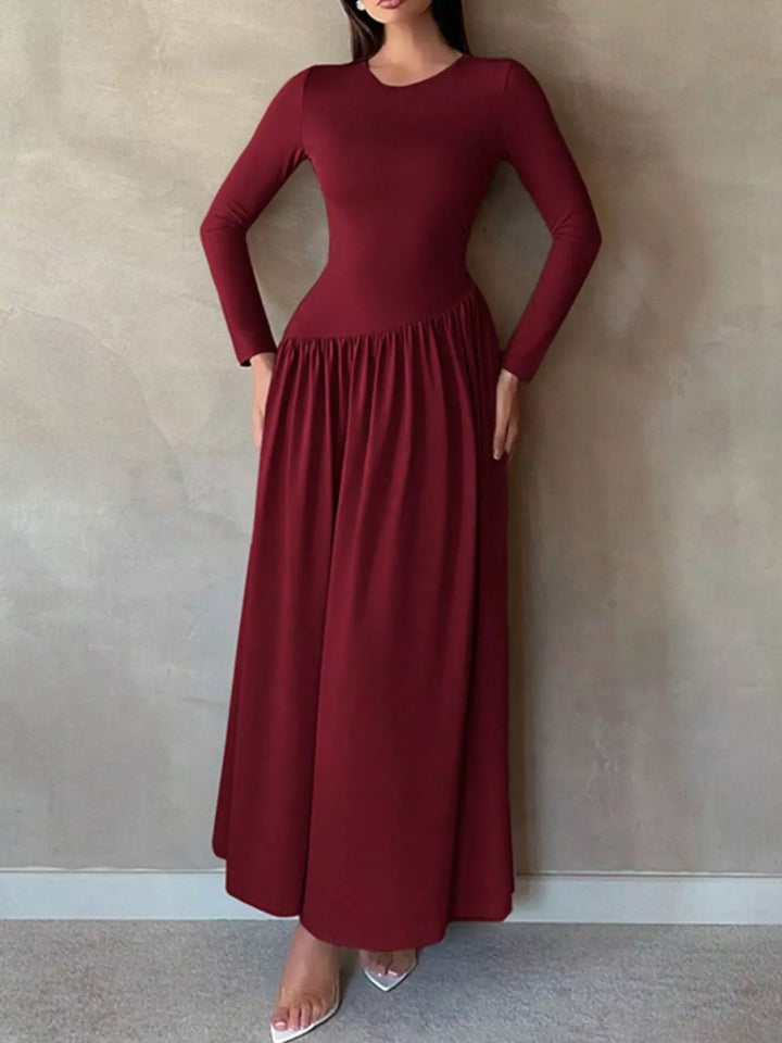 Long Sleeve A-Line Maxi Dress