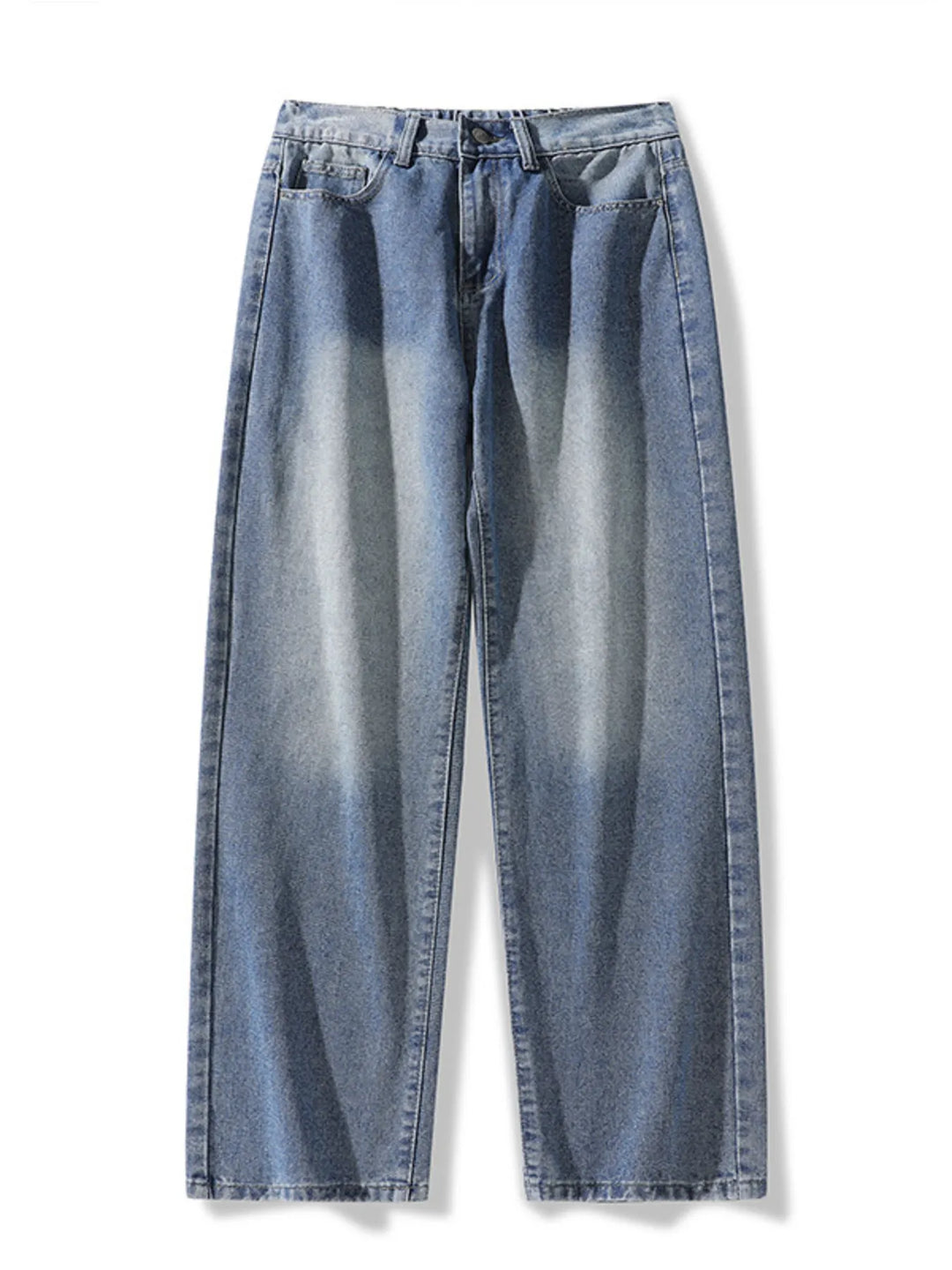 Men's Full Size Vintage Wash Wide Leg Jeans Plus Size