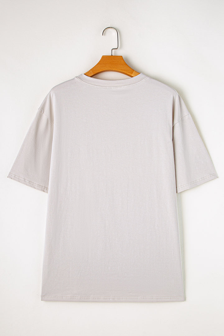 Gray Rock & Roll Graphic Distressed Vintage Tee