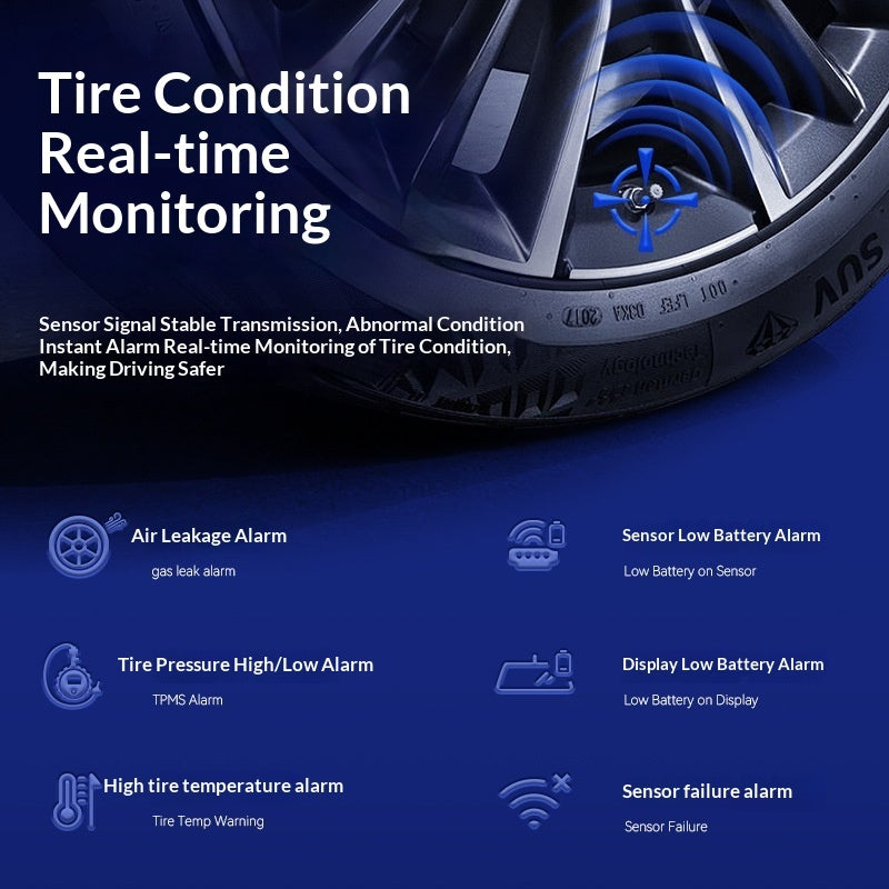 External Wireless Solar-Powered Tire Pressure Monitor