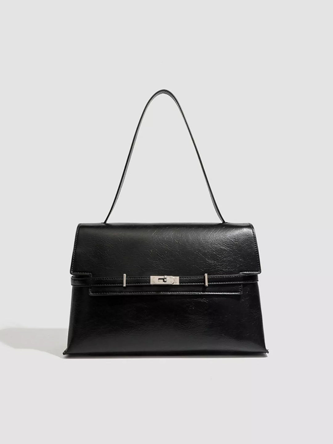 Buckle Leather Shoulder Bag