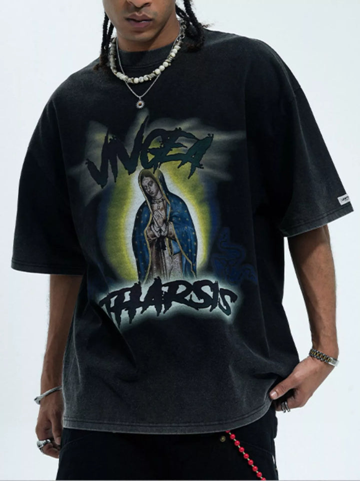 Men's Graphic Round Neck Short Sleeve T-Shirt
