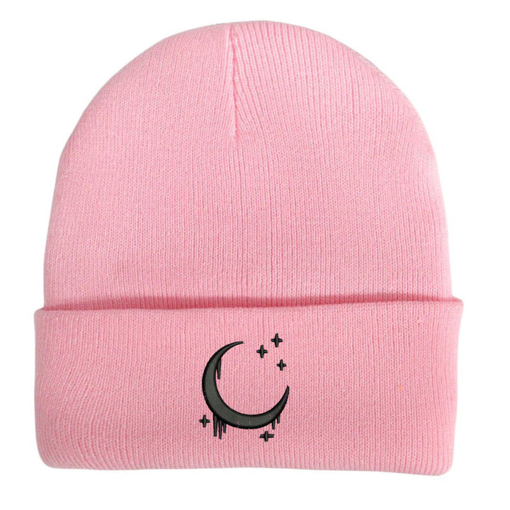 Amazon Embroidered Knitted Hat With Moon And Stars Design AutumnWinter Wool Hat