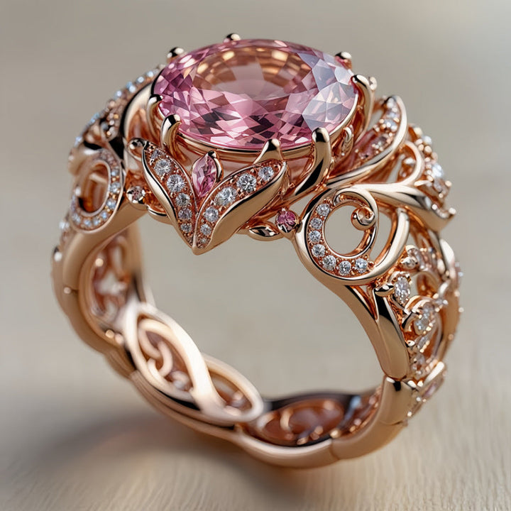 Niche Minimalist Copper Ring With Zircon Inlay