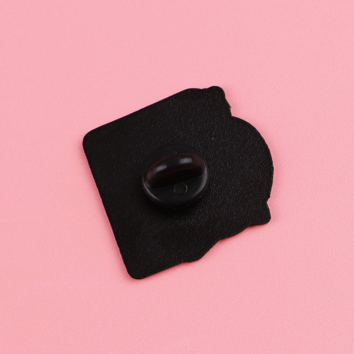 Cute Cartoon Weighing Cat Metal Brooch Minimalist Design