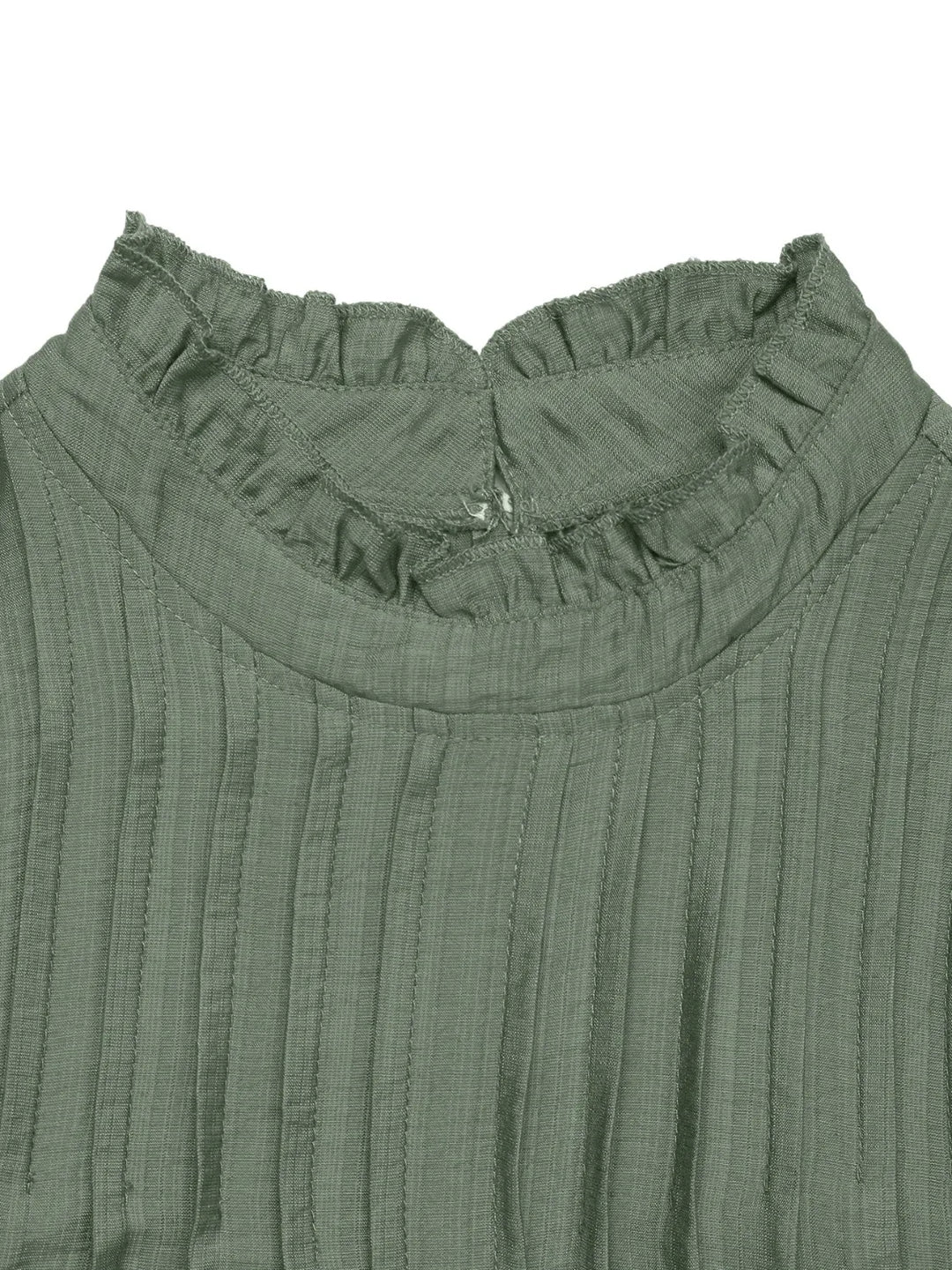 Ruffled Mock Neck Cap Sleeve Mini Dress