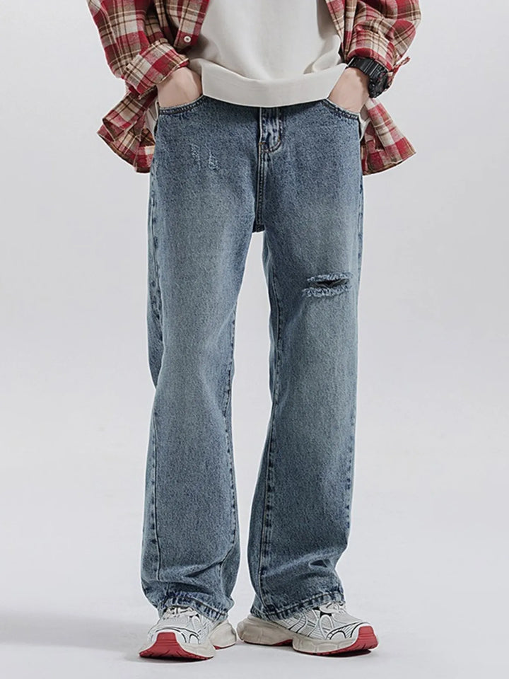 Men's Vintage Distressed Relaxed Fit Jeans